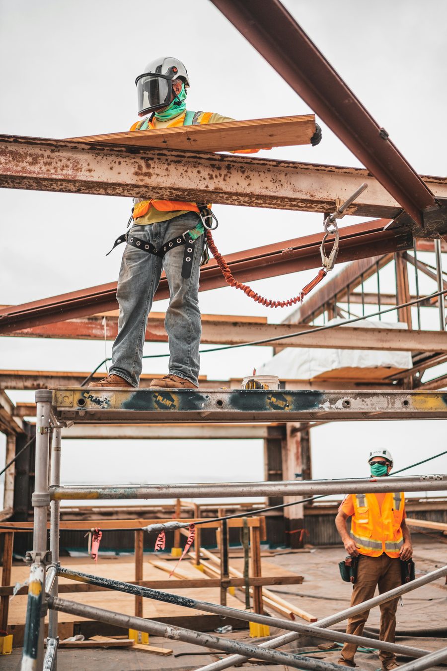 Bauarbeiter auf einer Baustelle in Deutschland